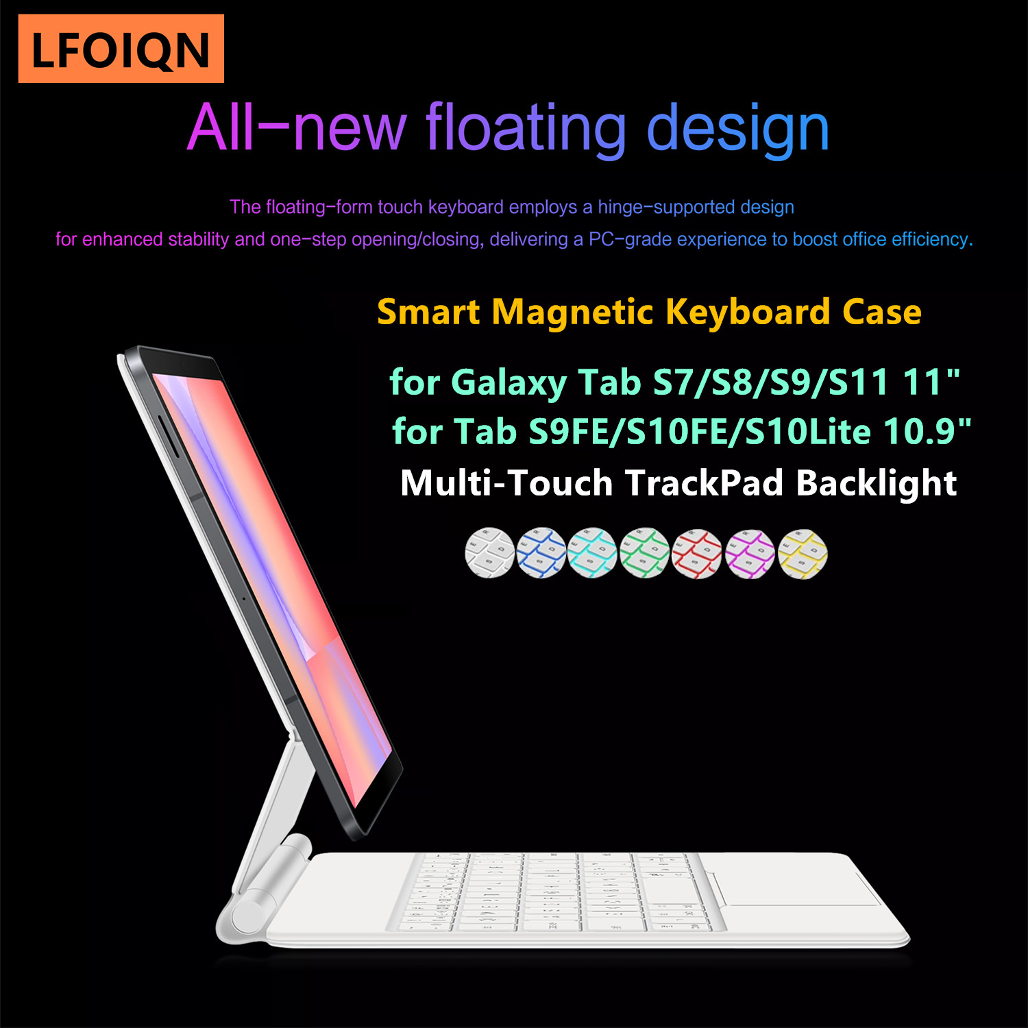 Vortex Tablet Accessories - LFOIQN Magic Keyboard for Samsung Galaxy