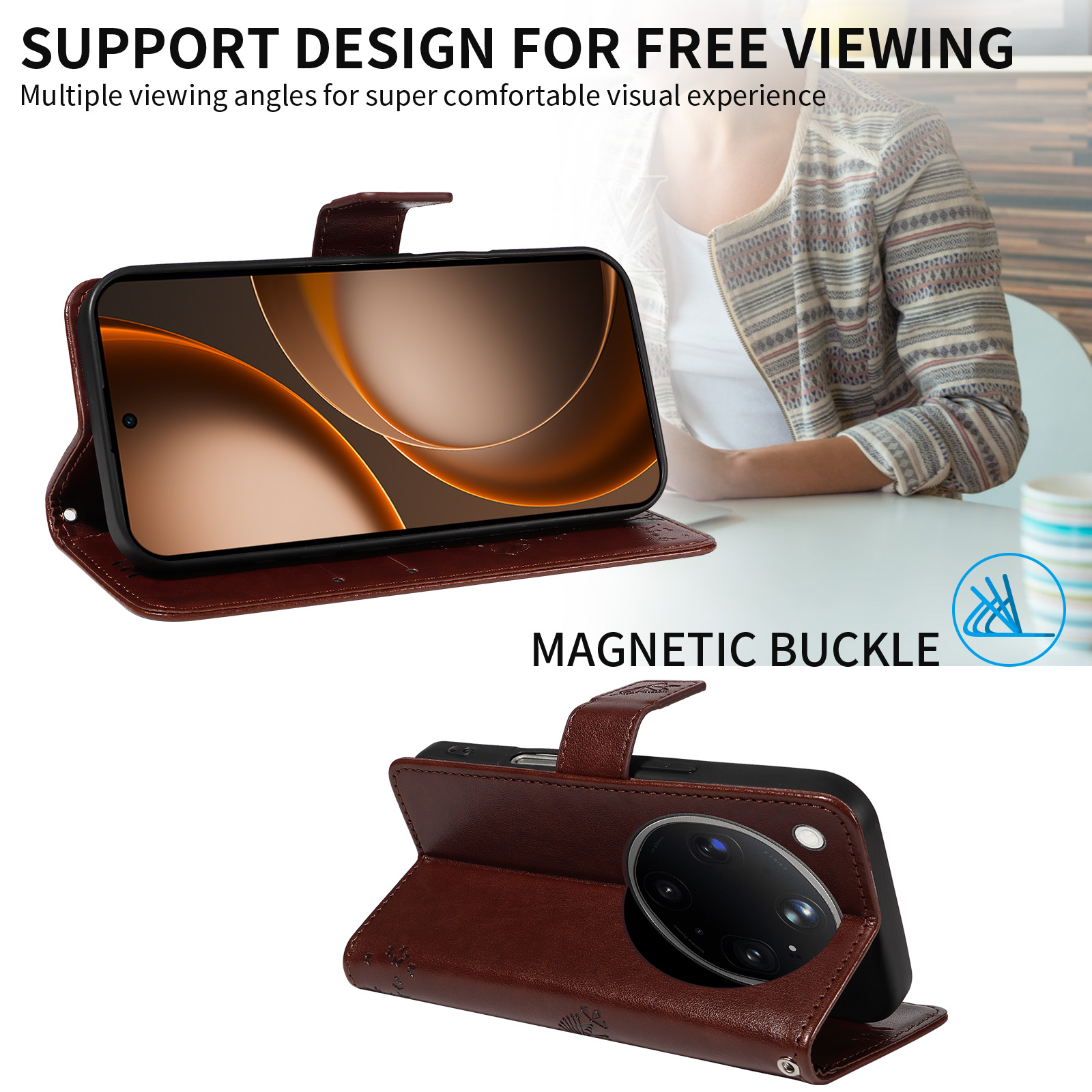 Leather Wallet Flip Case for O - огляд і ціна Oppo Find X8